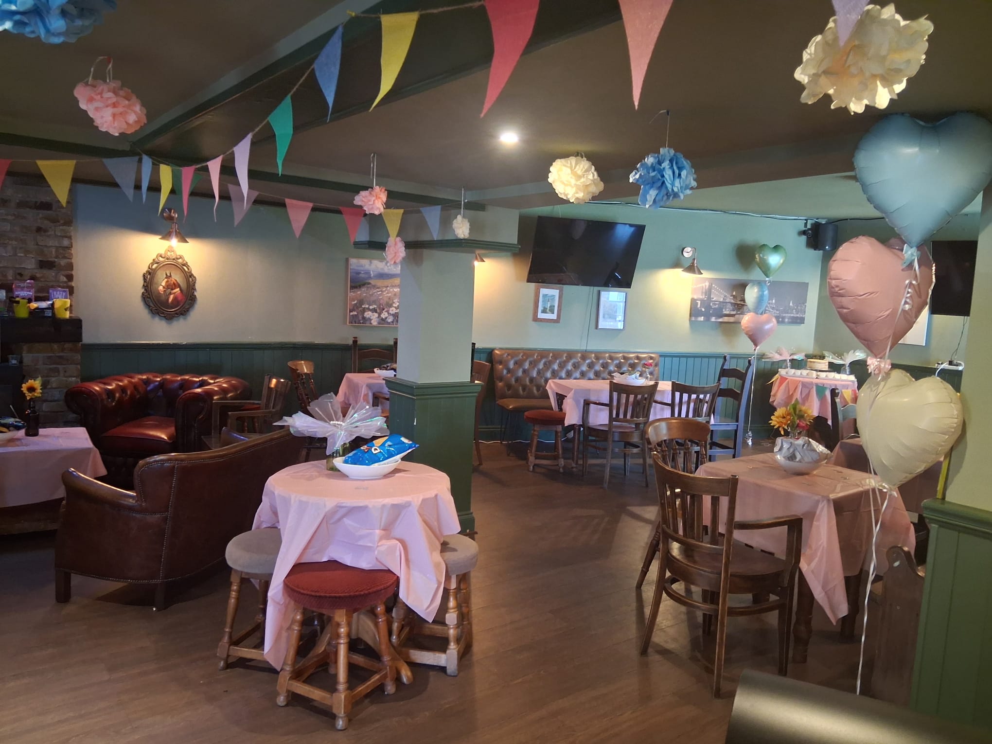 Function room set up for a celebration