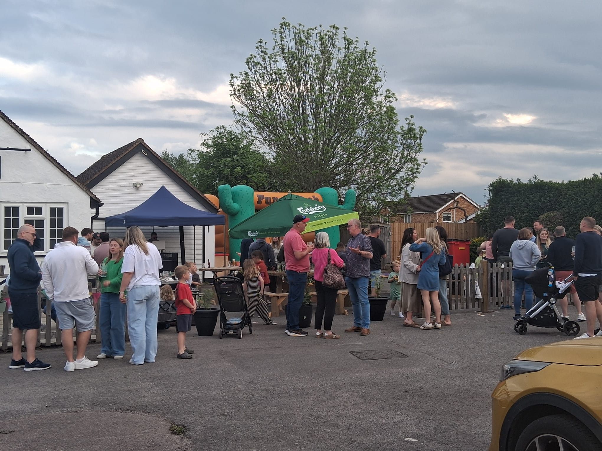 Family event in the pub car park