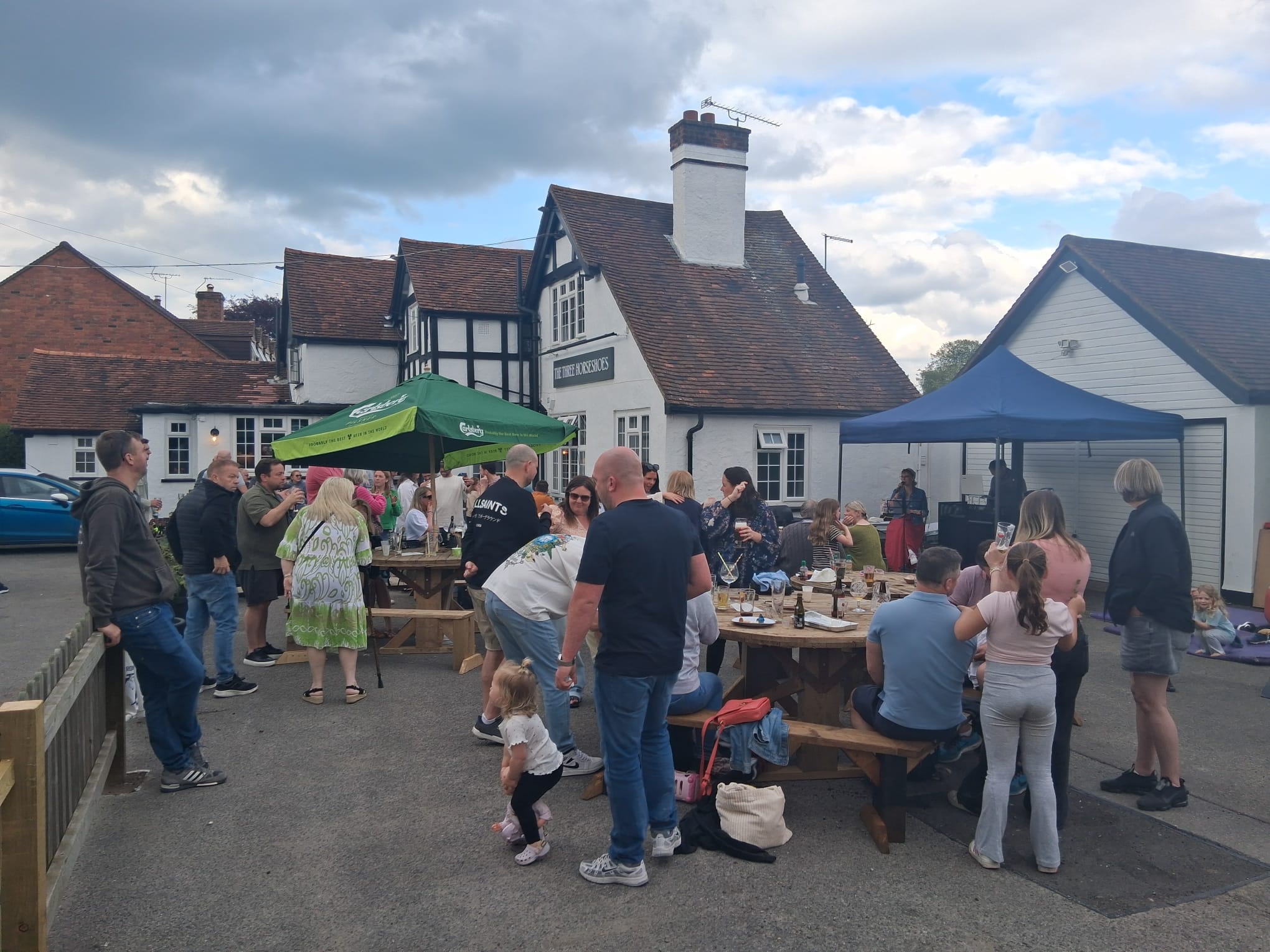 Locals gathered for a community market day